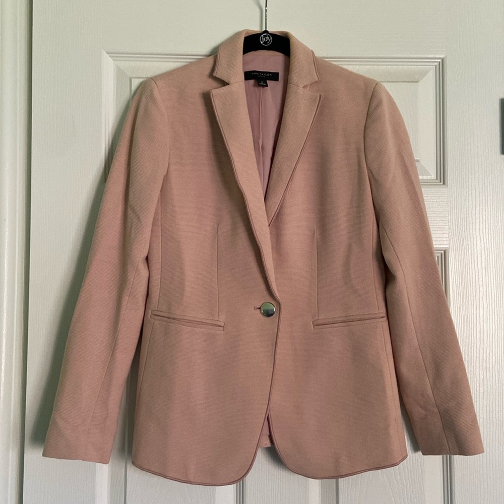 Ann Taylor Pink Blazer with Silver Buttons
